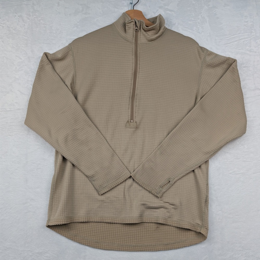 ADS Polartec Sweatshirt Mens L Tan ECWCS Gen III Military Fleece Quarter Zip USA